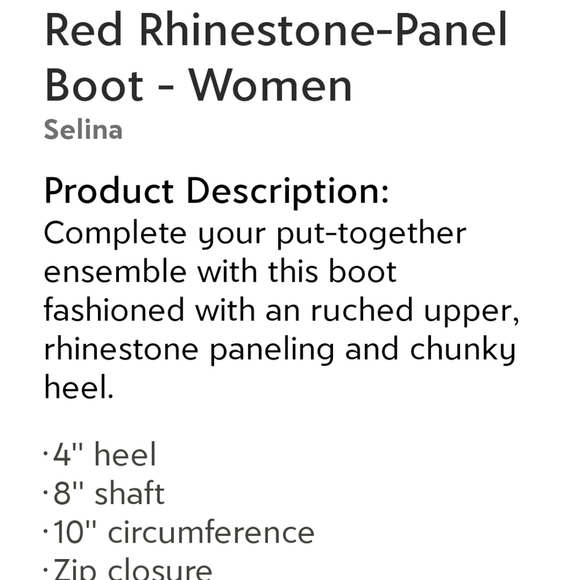 Red Rhinestone Embellished Ruched Ankle Boot Sz 7 - Picture 5 of 5